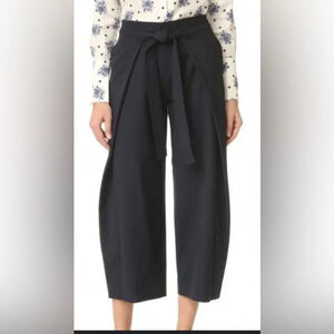 Club Monaco Baruska  Wool Wide Leg Wrap Belt Tie Cropped Pant size 6